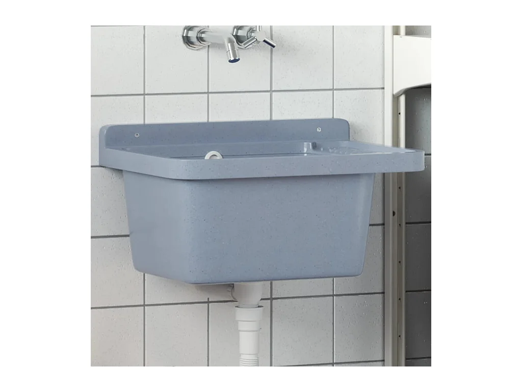 Lavabo pour montage murale gris 50x35x24 cm résine FR560775