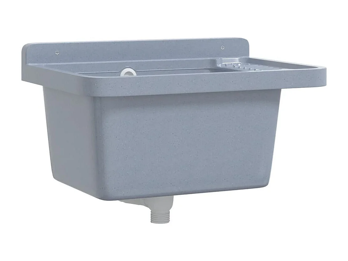 Lavabo pour montage murale gris 50x35x24 cm résine FR560775