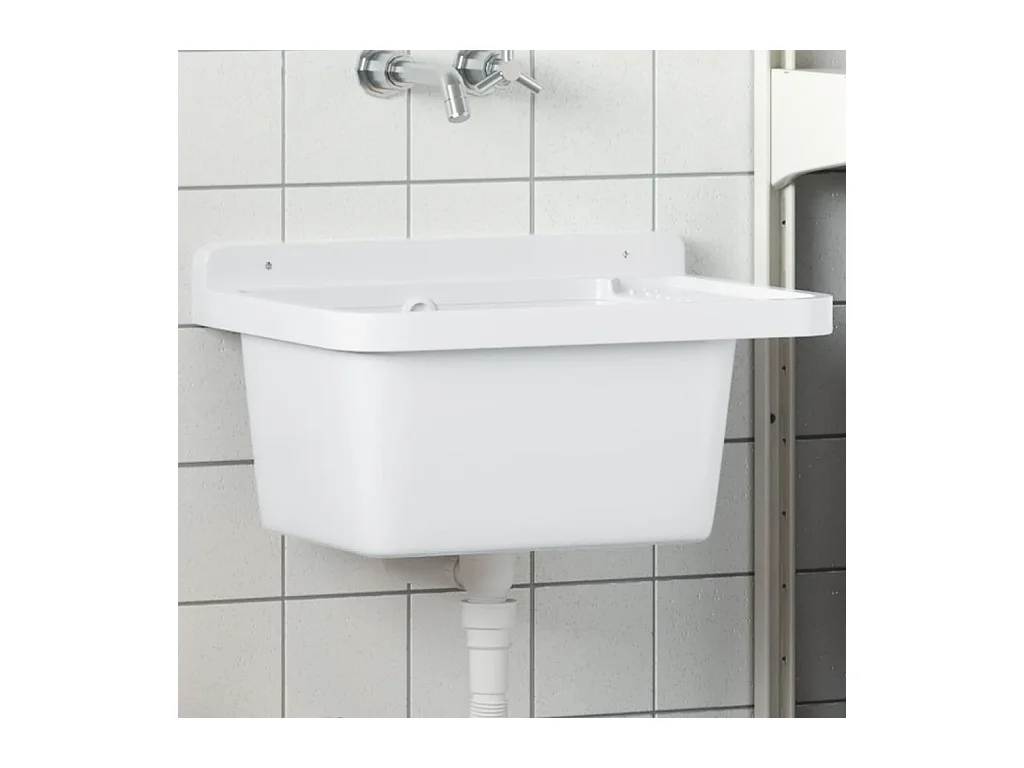 Lavabo pour montage murale blanc 50x35x24 cm résine FR221291