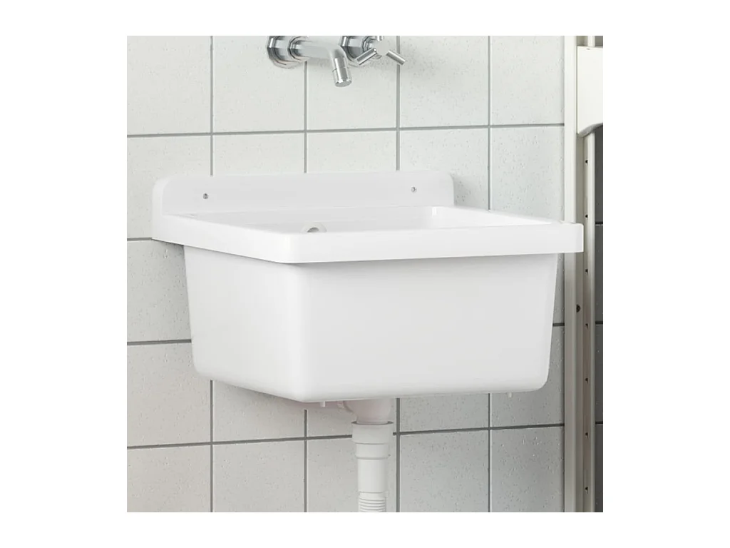 Lavabo pour montage murale blanc 40x40x24 cm résine FR698758