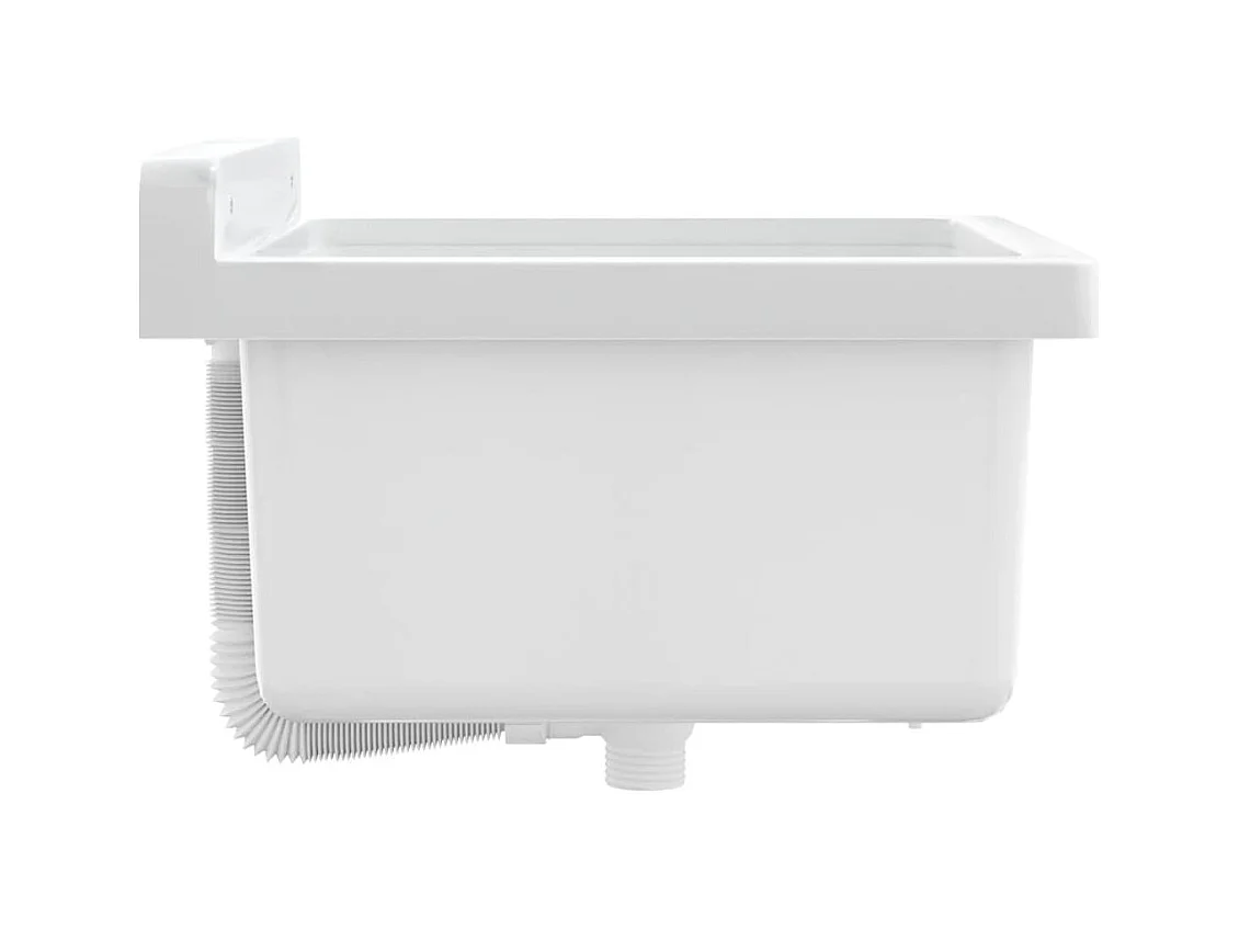 Fregadero lavabo de pared resina blanco 40x40x24 cm ES334407