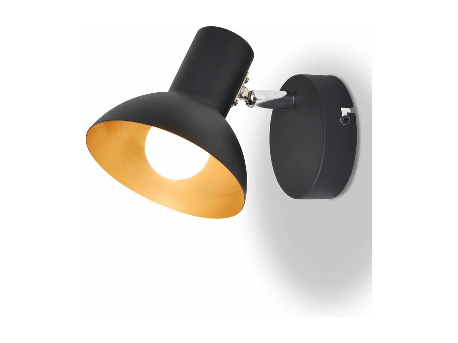 Lampe murale 2 pcs pour 2 ampoules E27 Noir et doré FR692126