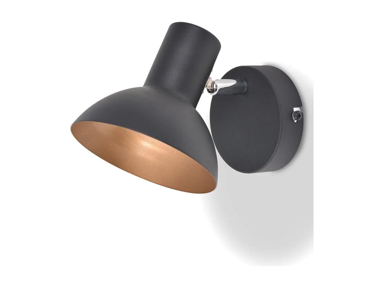 Lampe murale 2 pcs pour 2 ampoules E27 Noir et doré FR692126