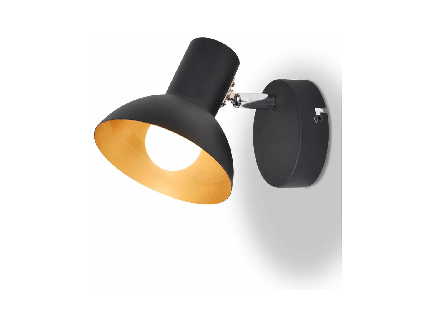 Lampe murale 2 pcs pour 2 ampoules E27 Noir et doré FR692126