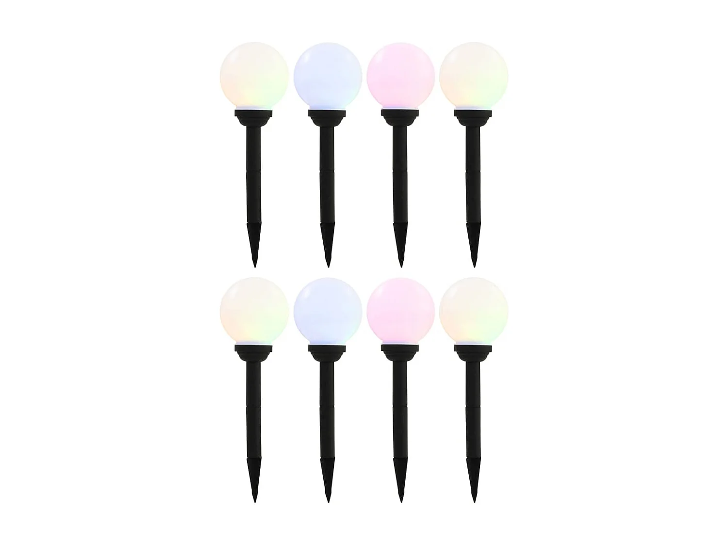 Solarlampen 8 st LED rond 15 cm RGB BE428502