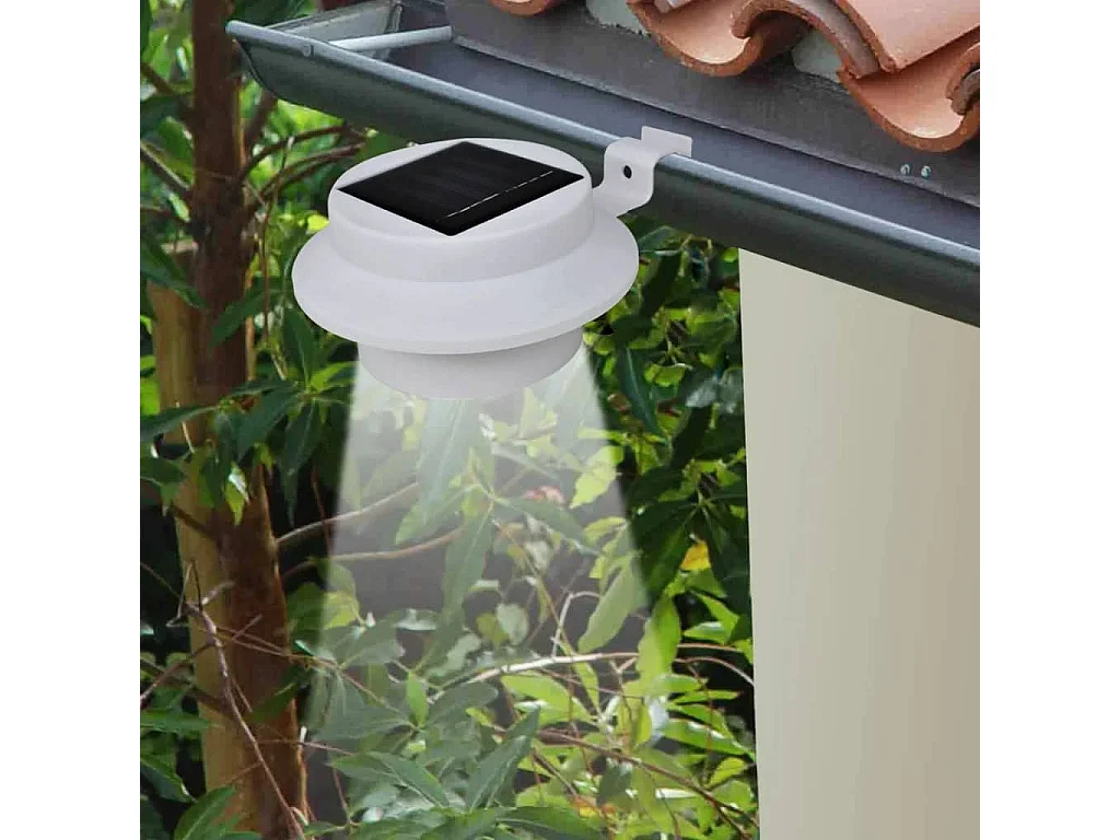 Lámparas solares para valla exterior 12 uds LED negro ES874771