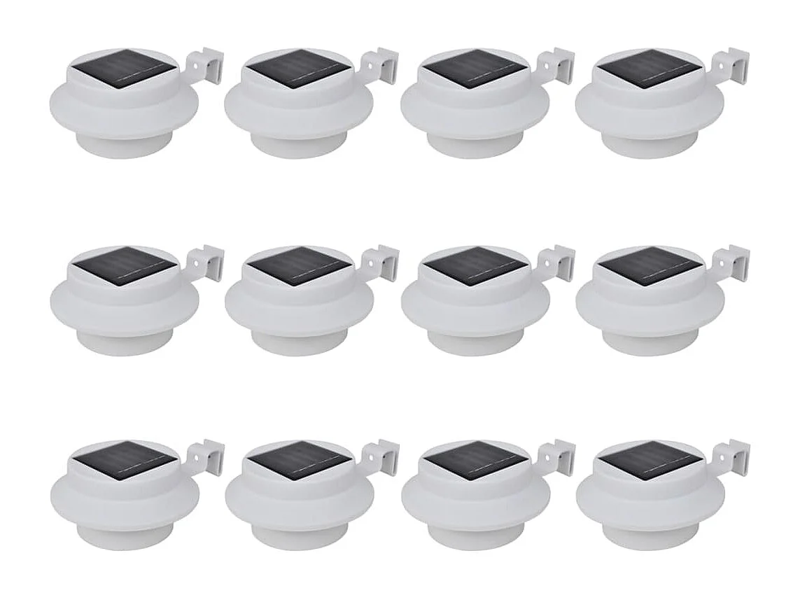 Lampes solaire à LED d'extérieur pour clôture 12 pcs Blanc FR385137