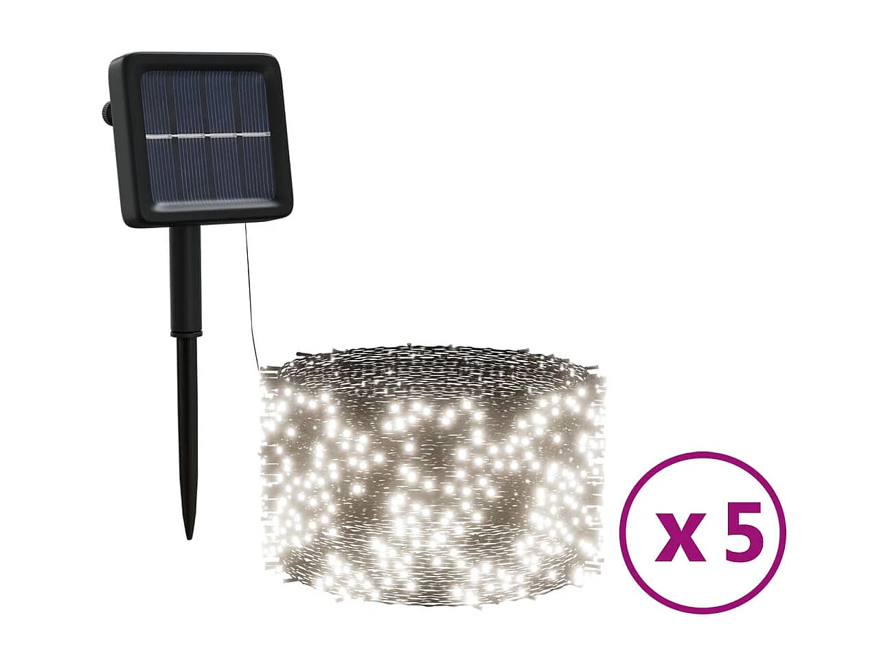 Tiras de luces solares LED 5 uds blanco frío interior/exterior ES403559