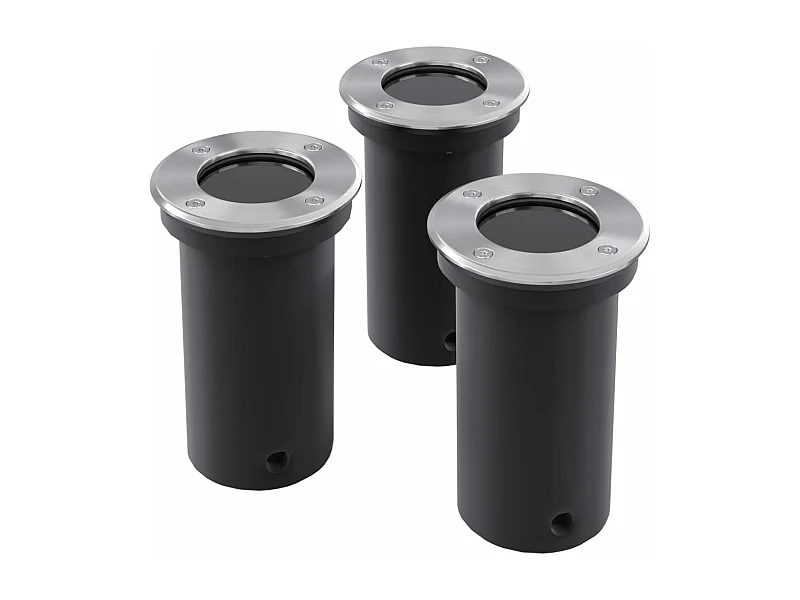 Focos LED empotrables de suelo de jardín redondos 3 uds ES246707
