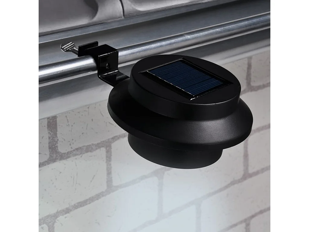 Ensemble de lampes solaires LED de gouttière 2 pcs noir FR284785