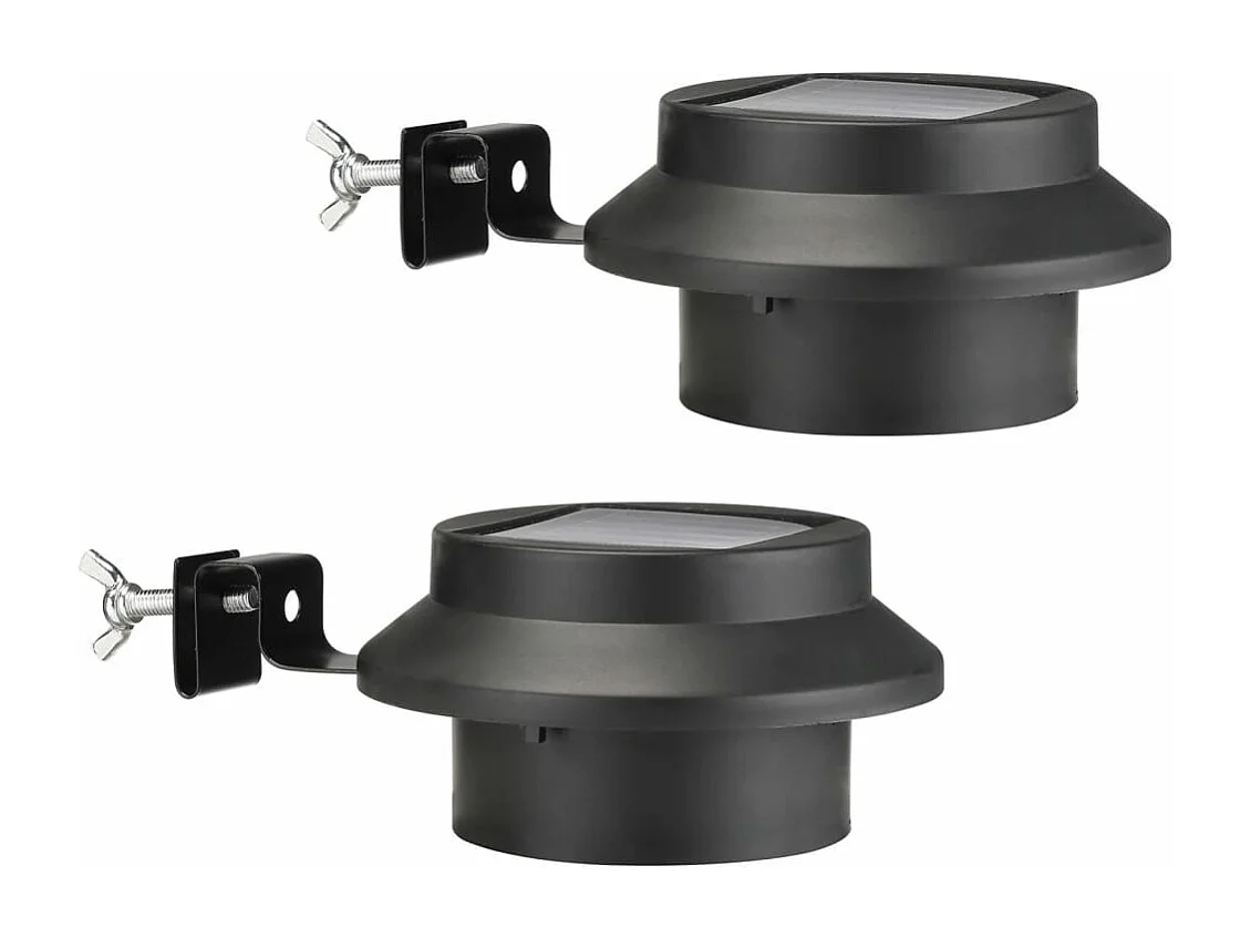 Ensemble de lampes solaires LED de gouttière 2 pcs noir FR284785