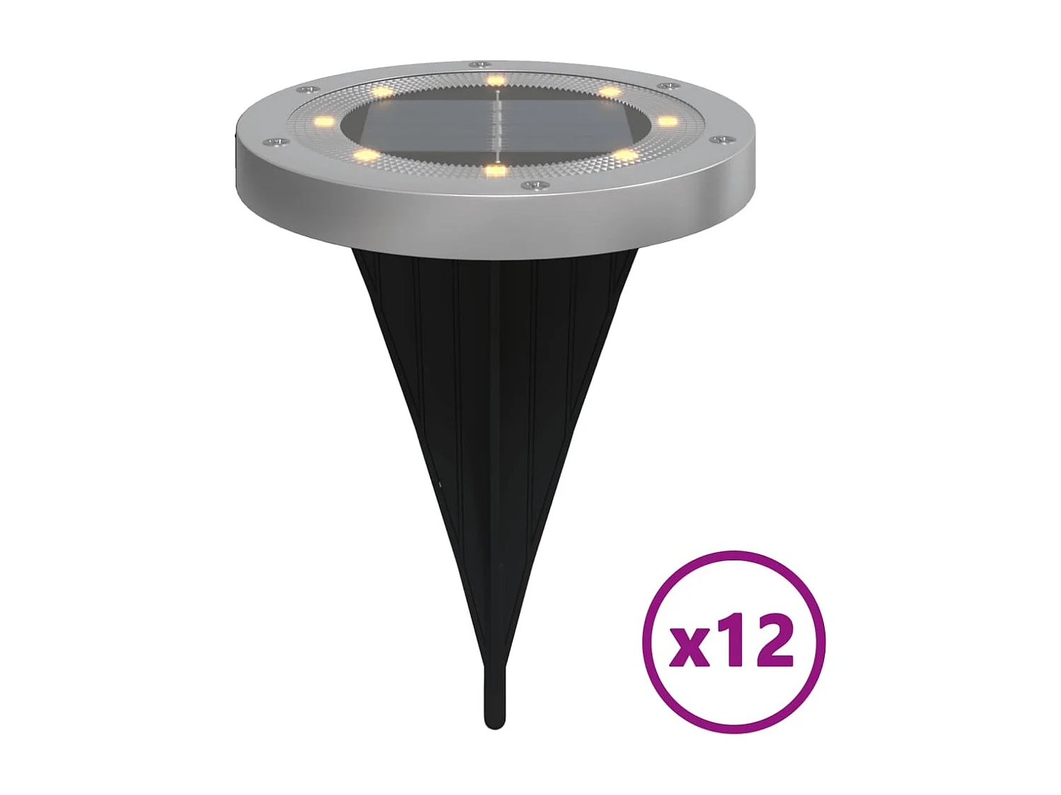 Luces solares suelo jardín con pico tierra blanco cálido 12 uds ES197422