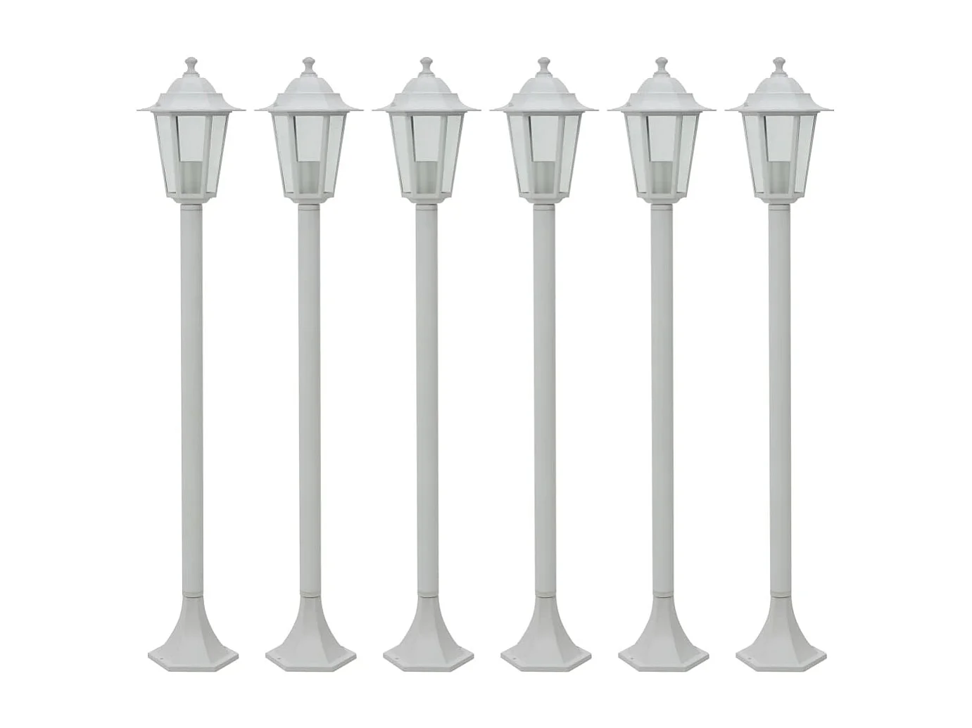 Lampe de jardin à piquet 6 pcs E27 110 cm Aluminium Blanc FR702066