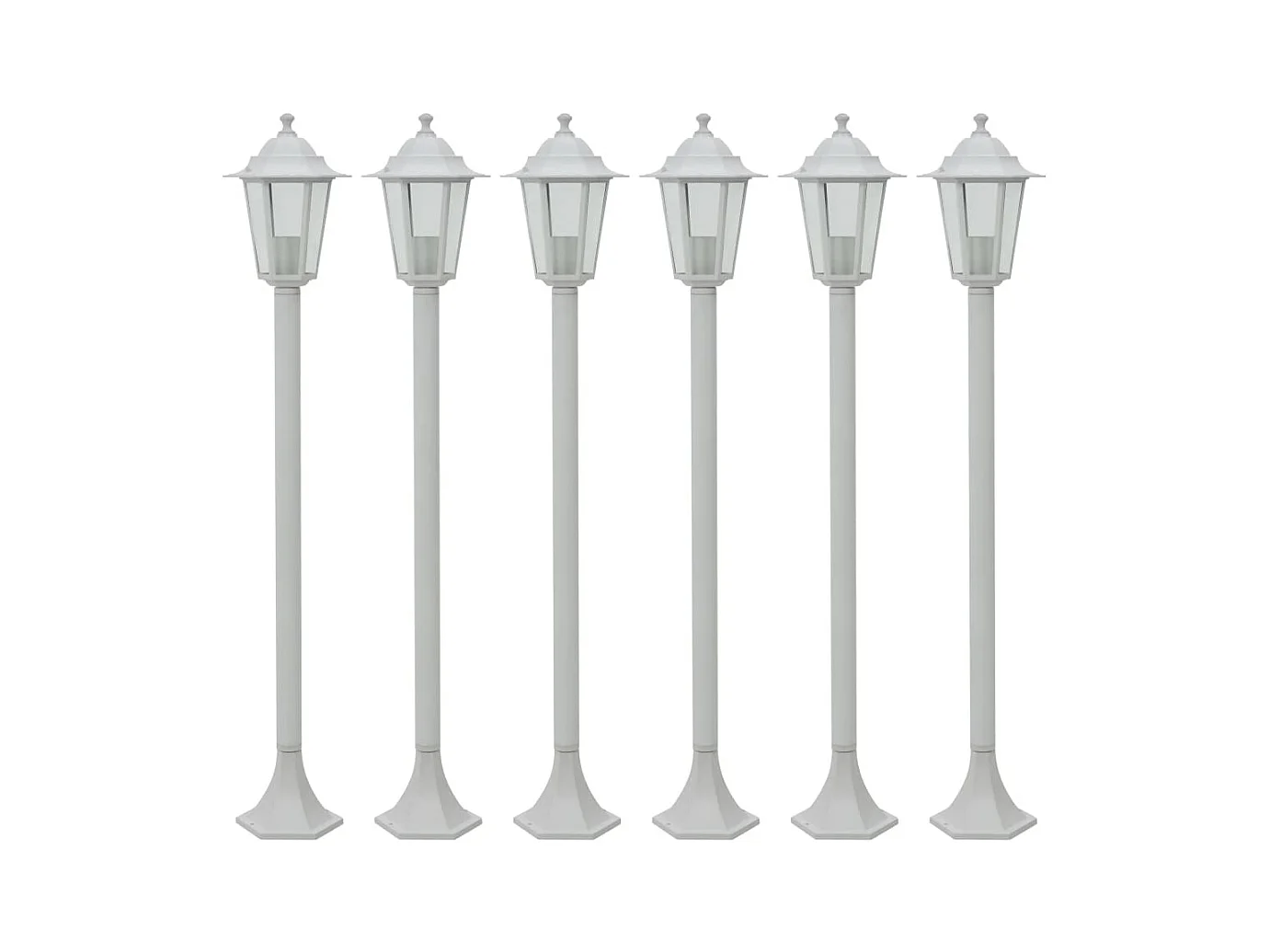 Lampe de jardin à piquet 6 pcs E27 110 cm Aluminium Blanc FR702066