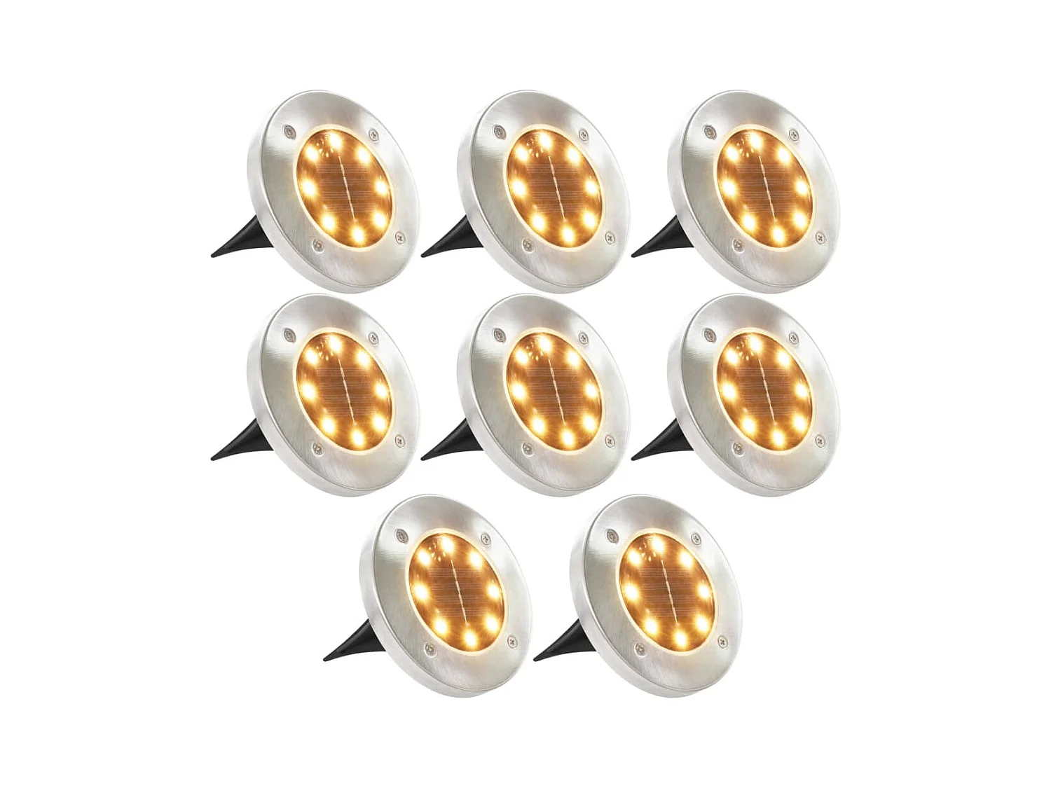 Lampe solaire au sol 8 pcs Lumières LED blanches chaudes FR137809