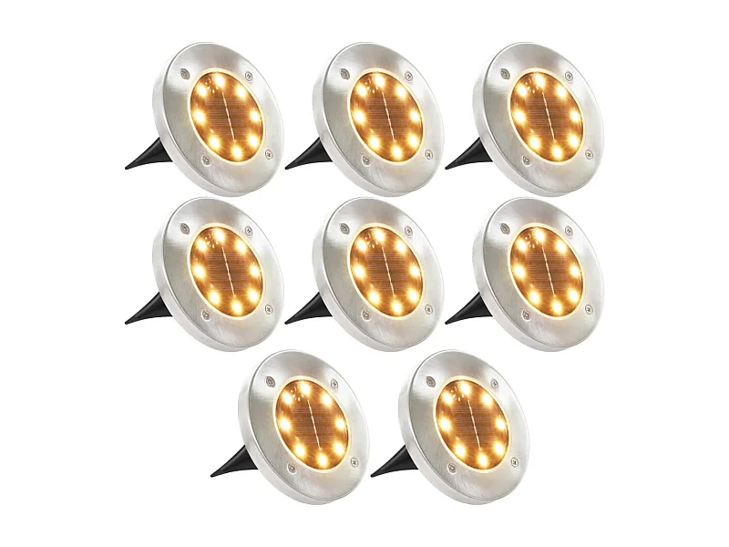Grondlampen 8 st solar LED warmwit BE511903