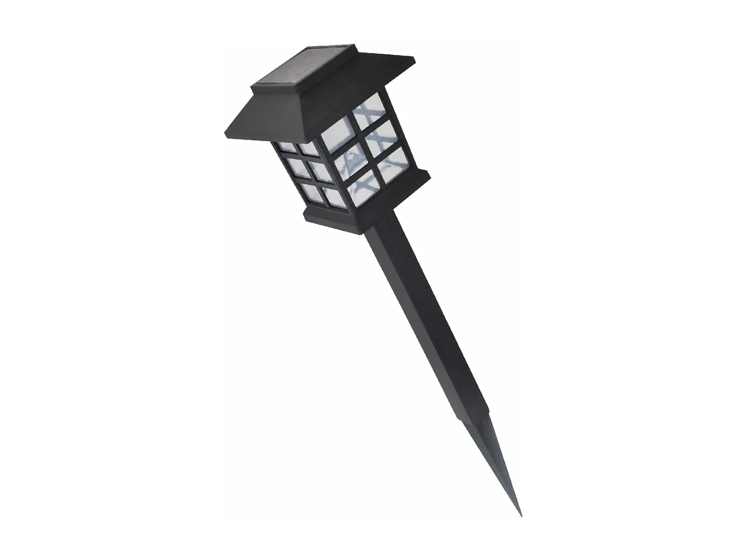 Ensemble de 12 lampes LED solaires avec piquet 8,6x8,6x38 cm FR316873