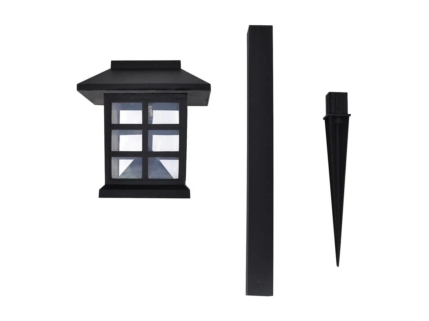 Ensemble de 12 lampes LED solaires avec piquet 8,6x8,6x38 cm FR316873