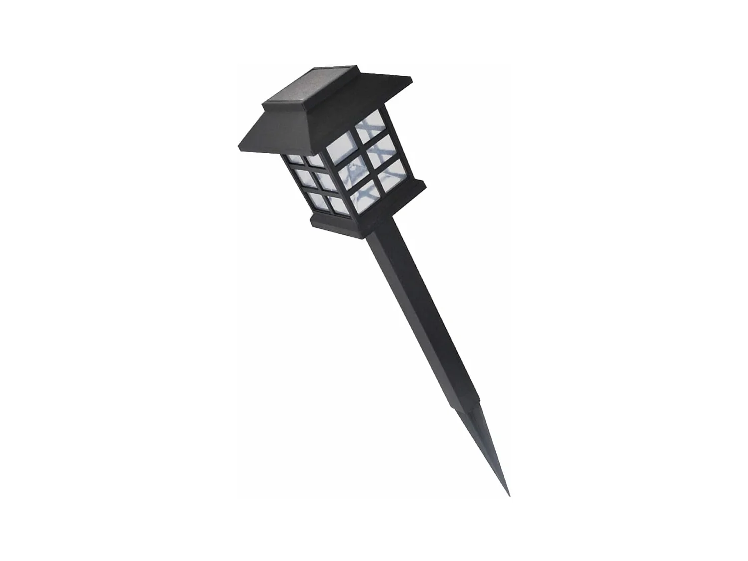 Ensemble de 12 lampes LED solaires avec piquet 8,6x8,6x38 cm FR316873