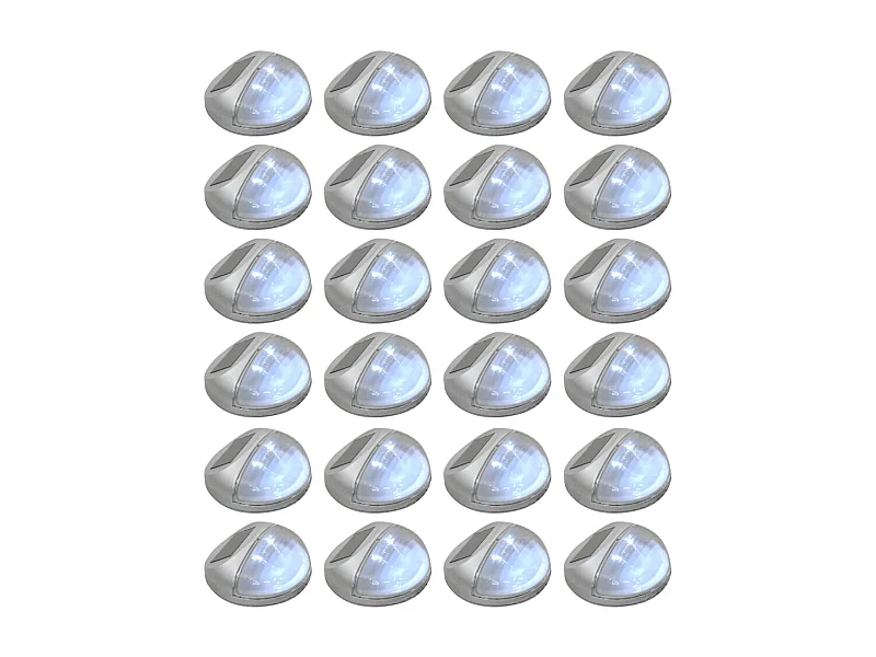 Candeeiro de parede solar LED exterior 24 pcs prateado redondo PT628935