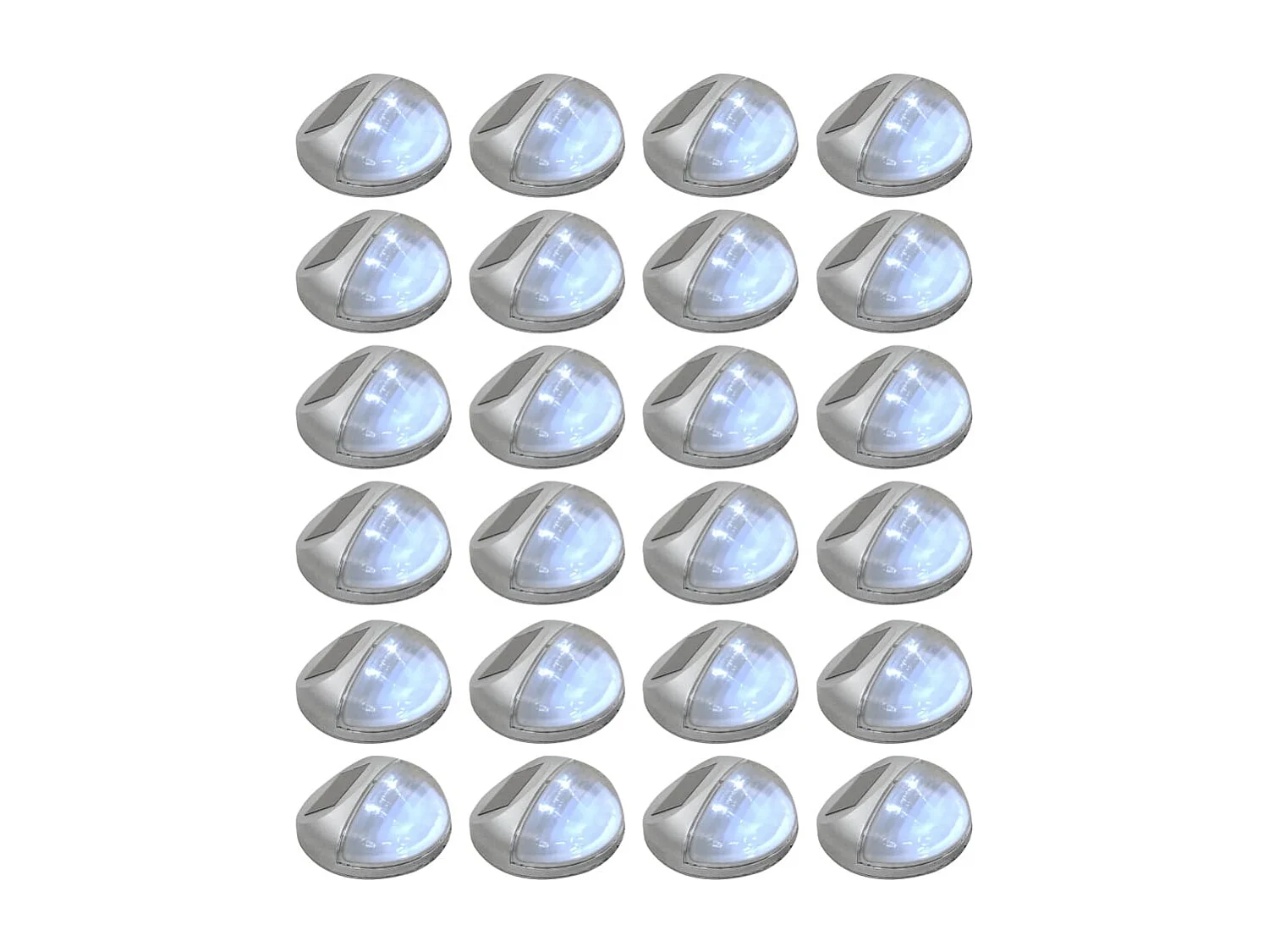 Lampes solaires murales à LED d'extérieur 24 pcs Rond Argenté FR793555