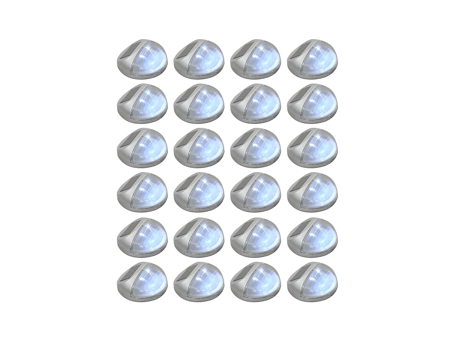 Lámparas solares LED de pared exterior redonda 24 uds plateadas ES636316
