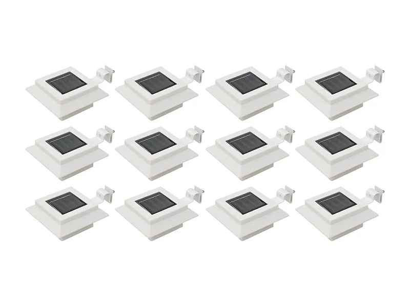 Lampes solaires à LED carrées d'extérieur 12 pcs 12 cm Blanc FR948075