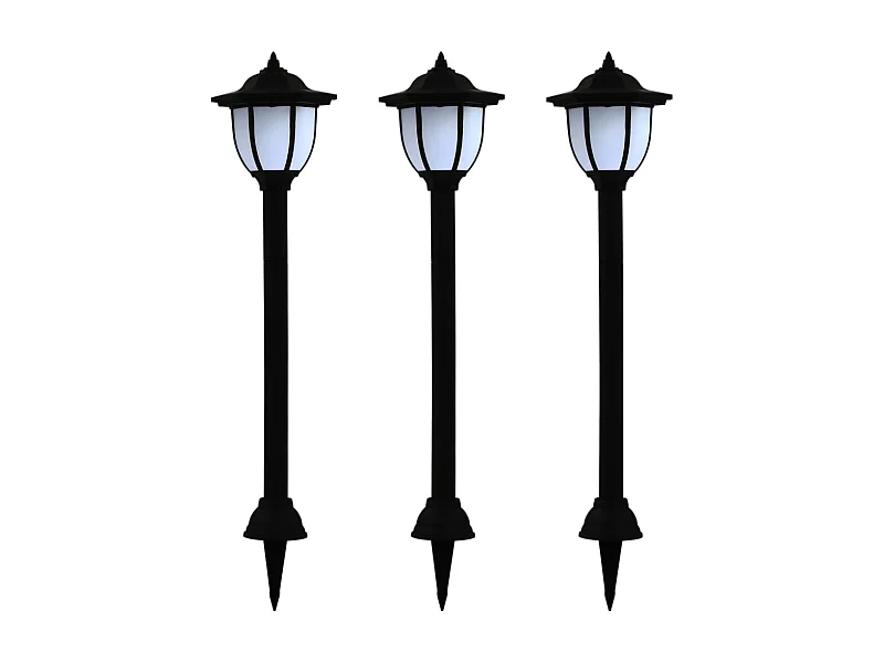 Lámparas solares LED exterior 3 uds negro ES599179