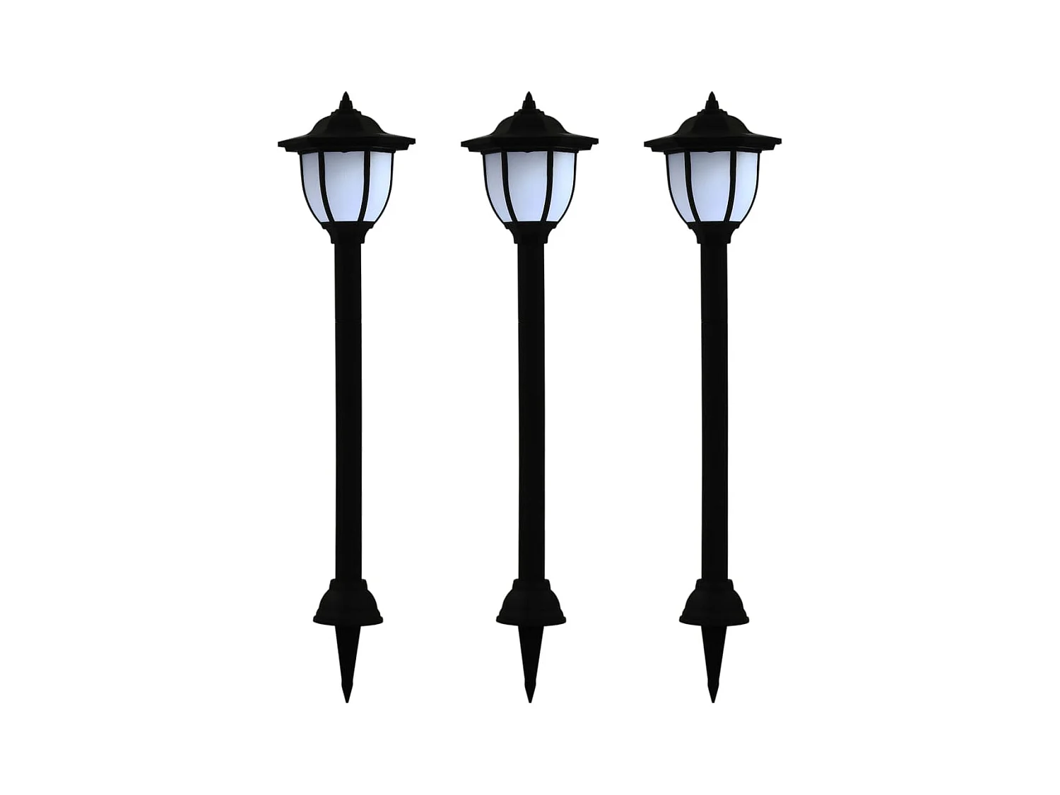 Lámparas solares LED exterior 3 uds negro ES599179