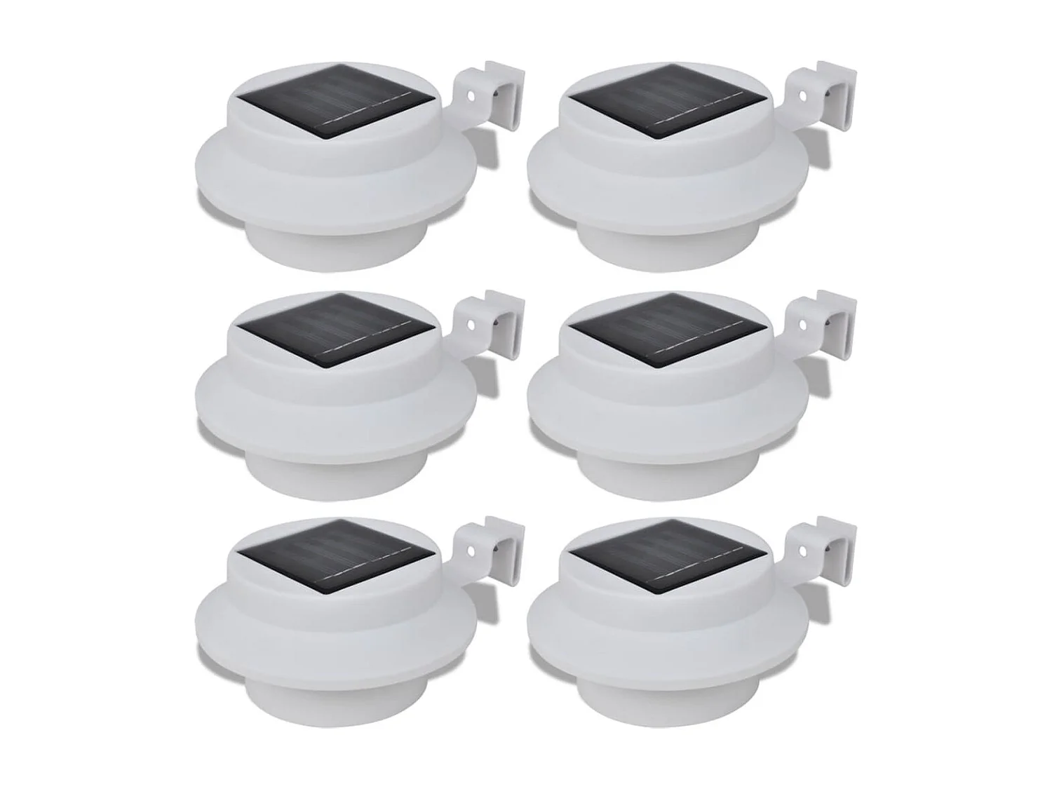 Conjunto Lâmpada Solar 6 Peças de Exterior para a Cerca Calha PT919669