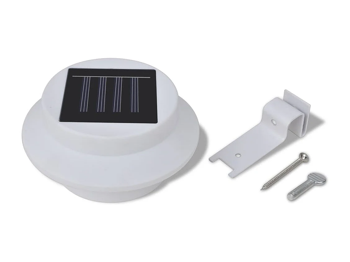 Foco solar blanco para vallas de jardín, 6 unidades ES698927