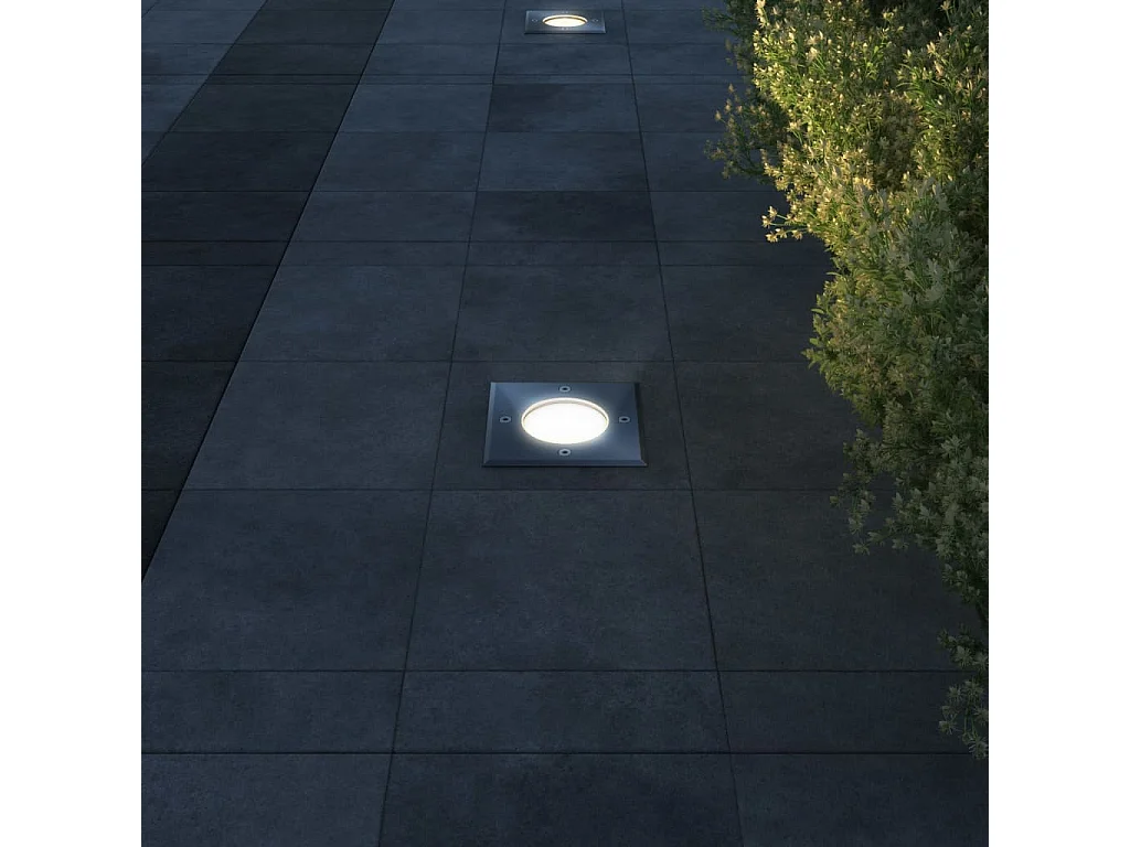 Lampes encastrées au sol d'extérieur 3 pcs Carré FR665719