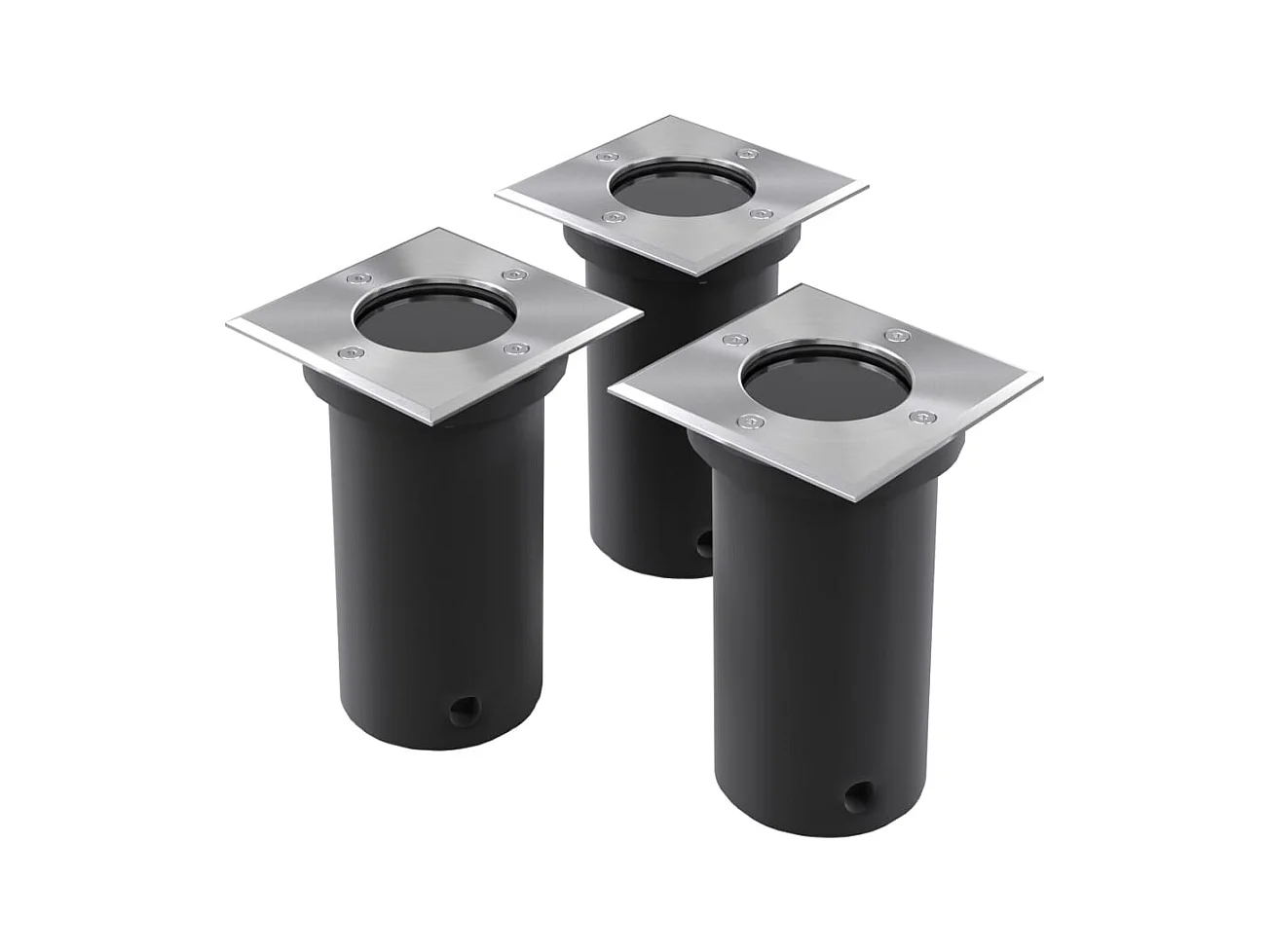 Lampes encastrées au sol d'extérieur 3 pcs Carré FR665719