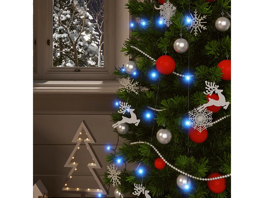 Luzes solares 5pcs 5x200 LEDs p/ interior/exterior azuis PT950915