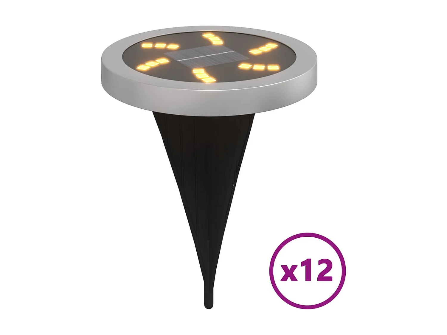 Lampes solaires de sol et piquets de sol extérieur 12 pcs FR850115