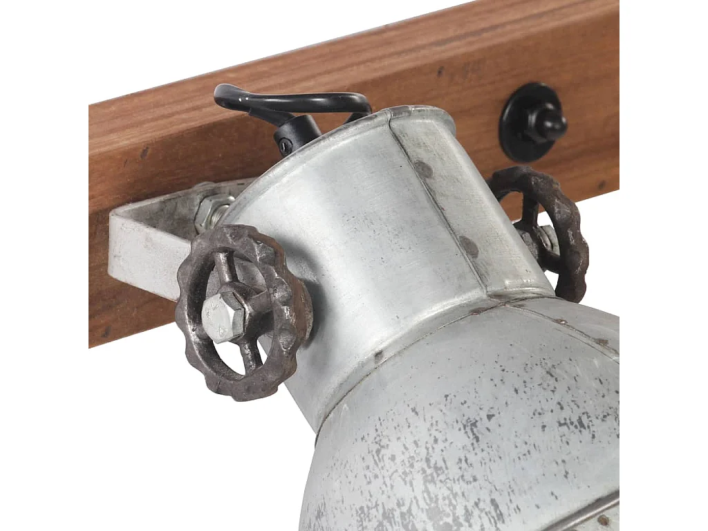 Wandlamp industrieel E27 65x25 cm zilverkleurig BE675245