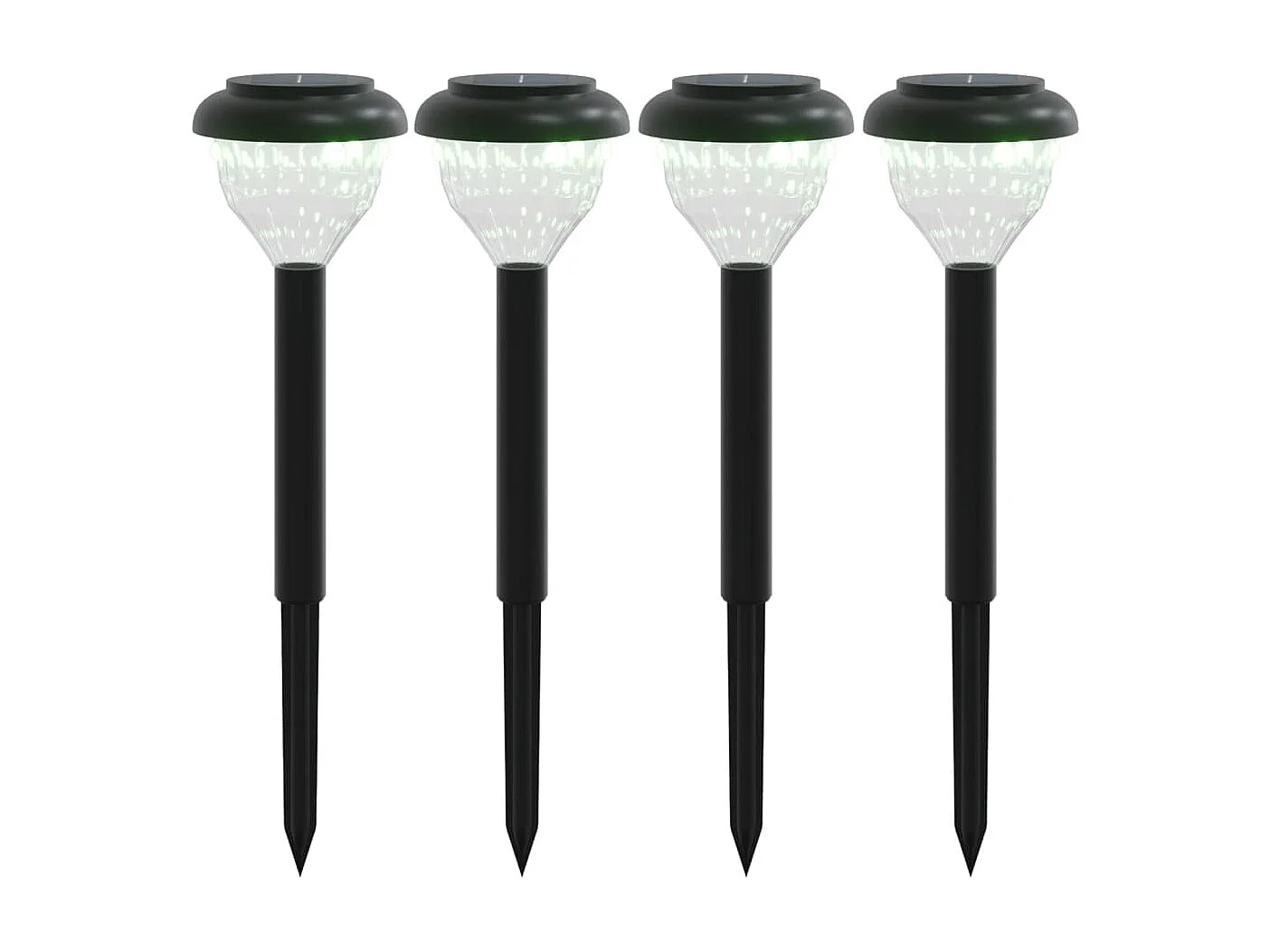Lampes solaires d'allées et piquets de sol 4pcs blanc chaud RVB FR587079
