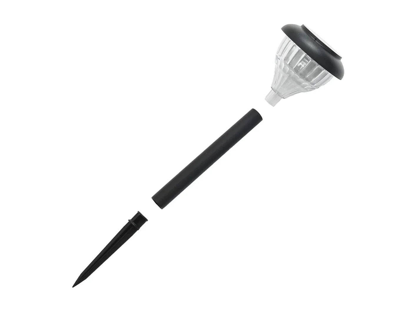 Lampes solaires d'allées et piquets de sol 4pcs blanc chaud RVB FR587079