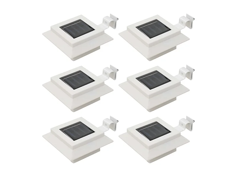 Candeeiro de exterior solar LED 6 pcs branco quadrado 12 cm PT721135