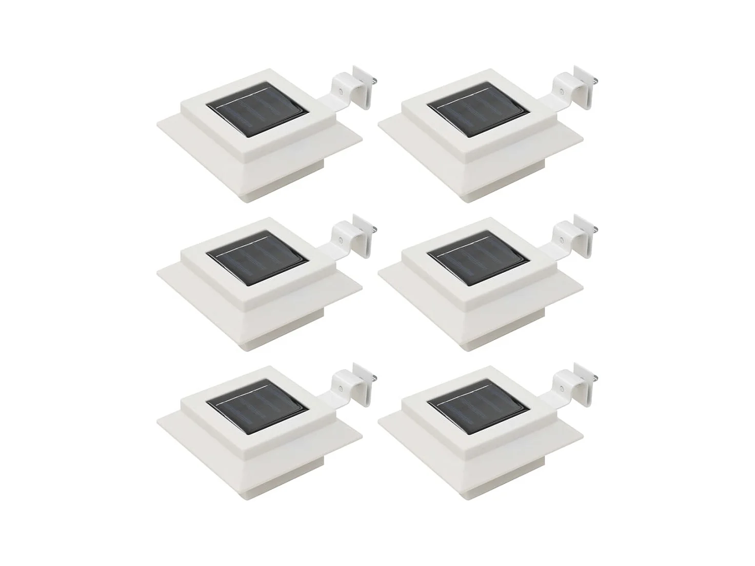 Lámparas solares de exterior LED cuadradas 6 uds 12 cm blanco ES829698