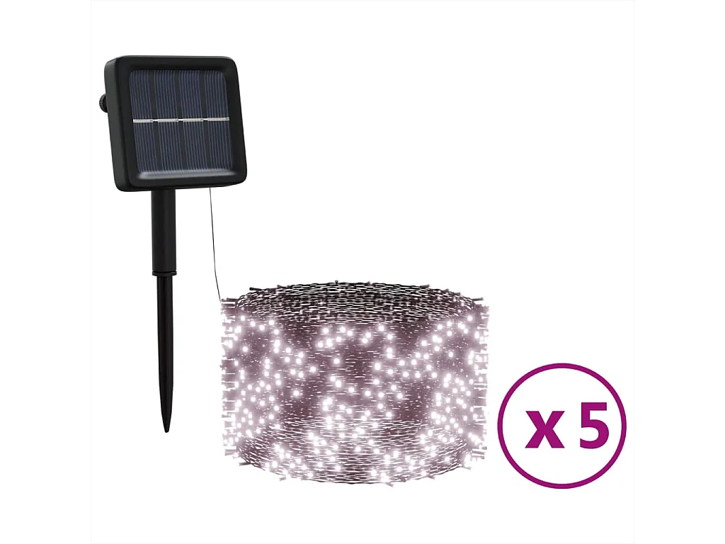 Lampes solaires 5 pcs 5x200 LED Blanc chaud Intérieur Extérieur FR357292