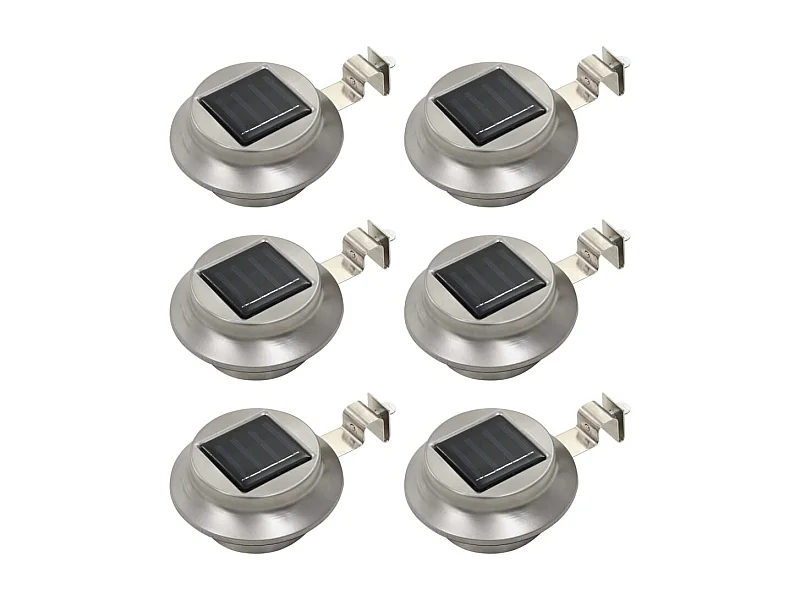 Lámparas solares de exterior LED redondas 6 uds 12 cm blanco ES529425