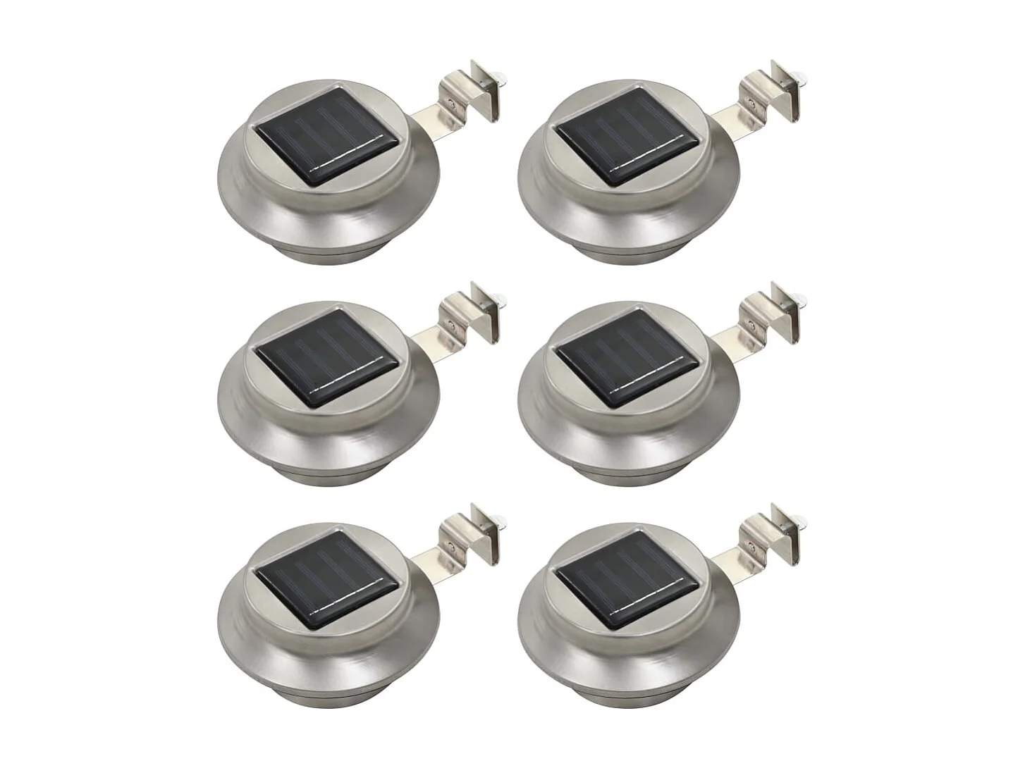 Lampe solaire à LED ronde d'extérieur 6 pcs 12 cm Blanc FR479487