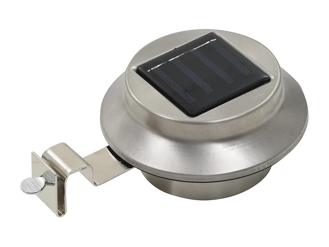 Lampe solaire à LED ronde d'extérieur 6 pcs 12 cm Blanc FR479487