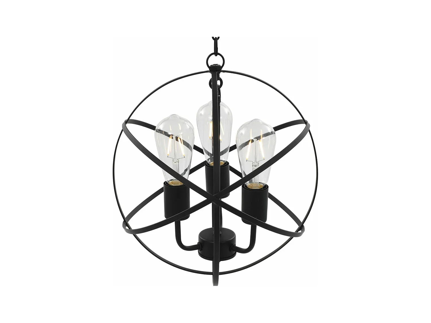 Lámpara colgante esférica negra 3 bombillas E27 ES270719