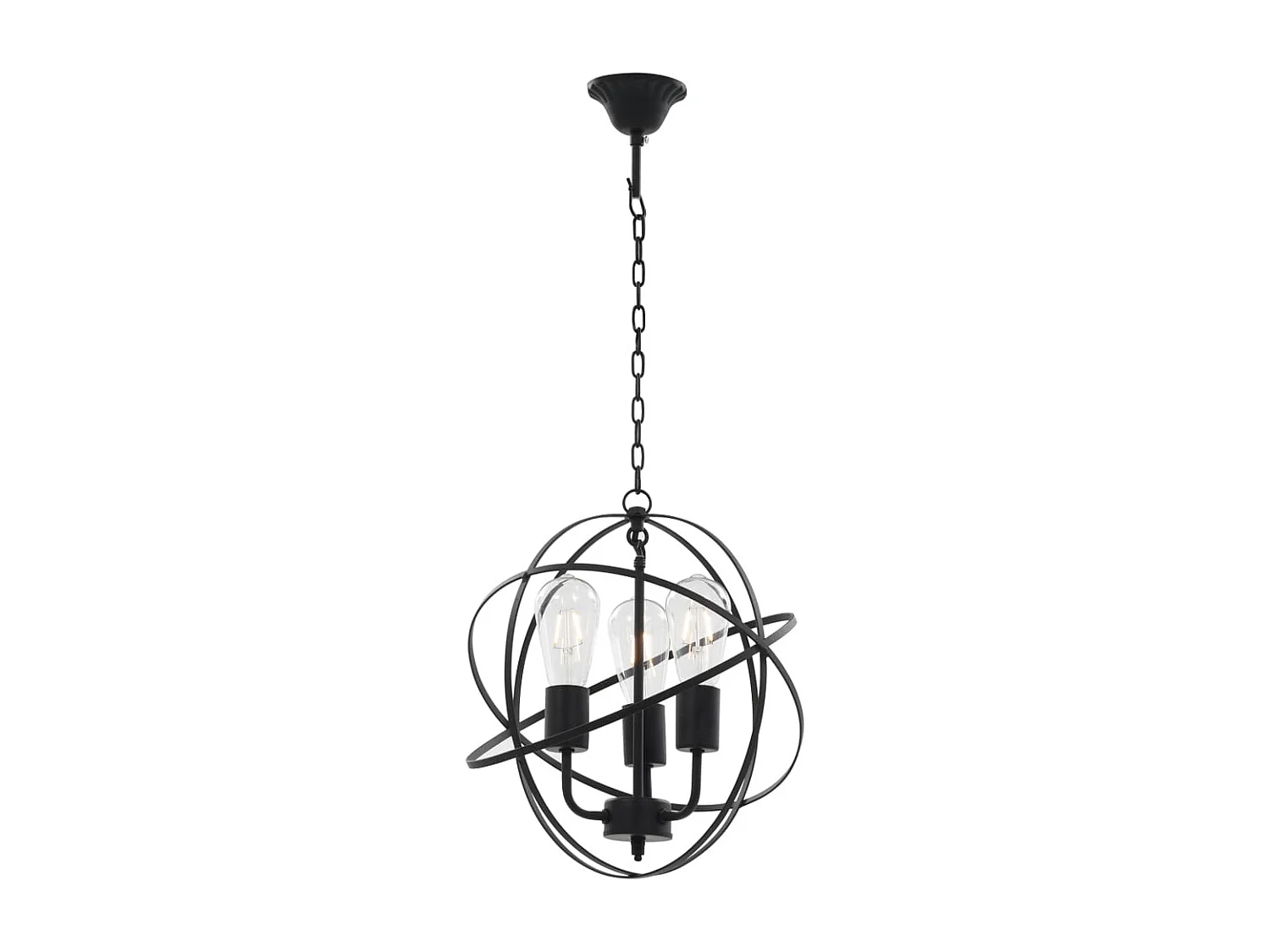 Lampe suspendue Noir Sphère 3 ampoules E27 FR206394