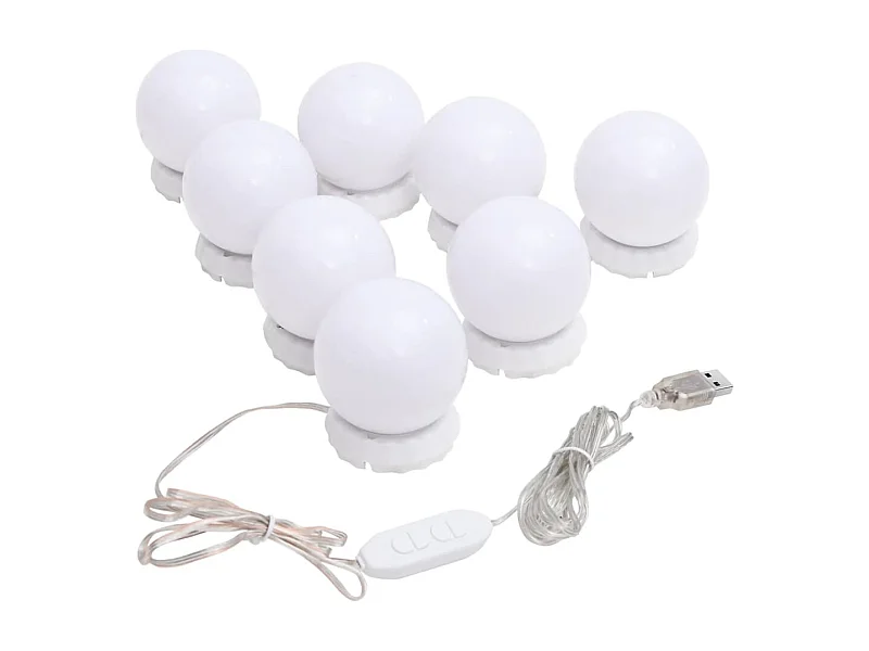 Iluminação de espelho c/ 8 lâmpadas LED branco quente e frio PT242587