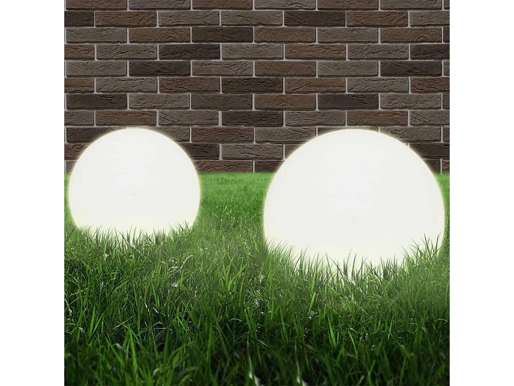 Lampe à LED sous forme de boule 2 pcs Sphérique 20 cm PMMA FR646825