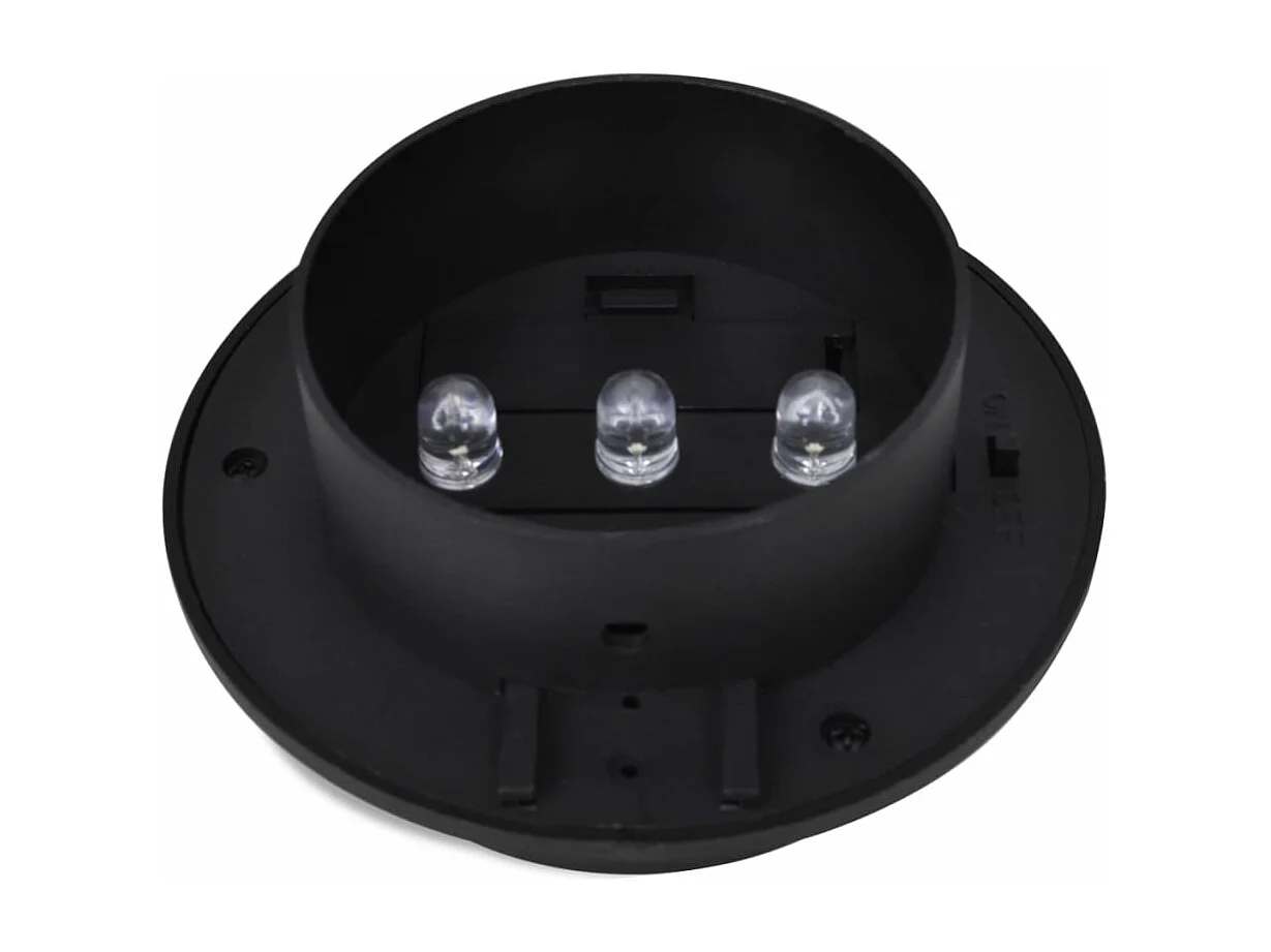 Lampes solaires à LED d'extérieur pour clôture 12 pcs Noir FR749045