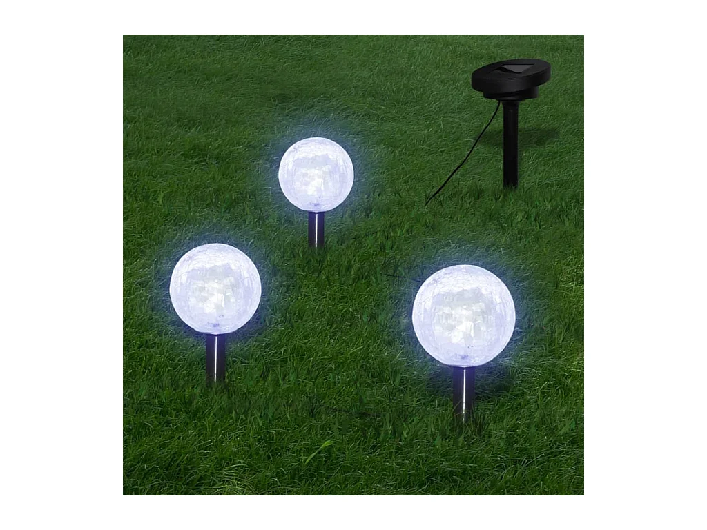 Lampes de jardin LED solaires 3 pcs avec piquet de sol FR524138